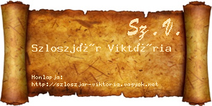 Szloszjár Viktória névjegykártya